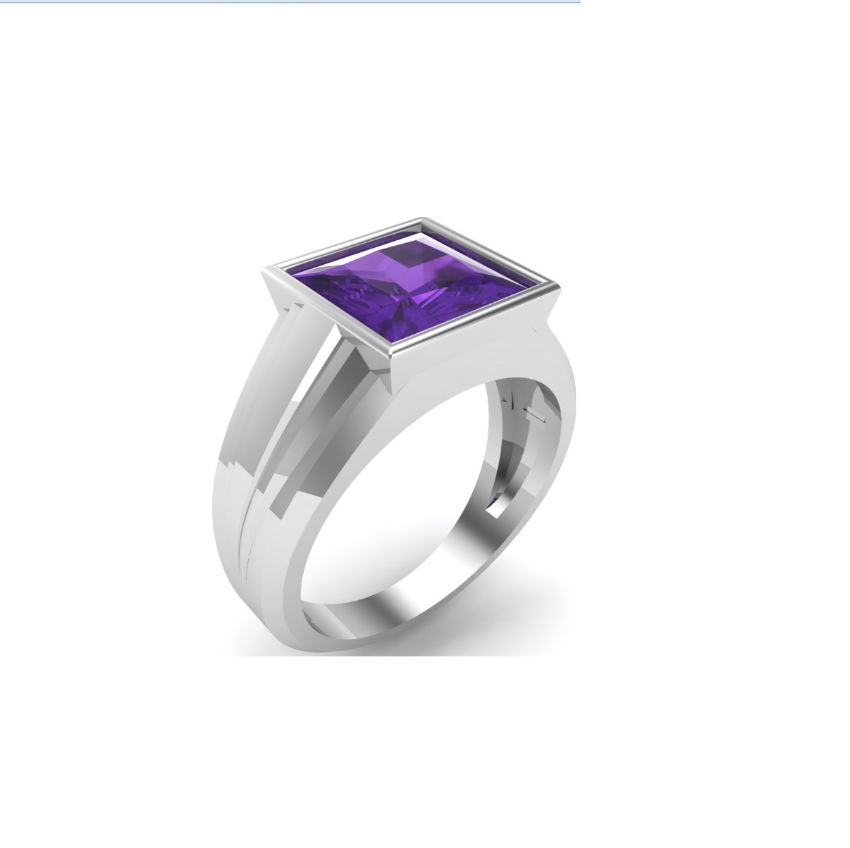 Bague amethyste argent Oslo chevaliere